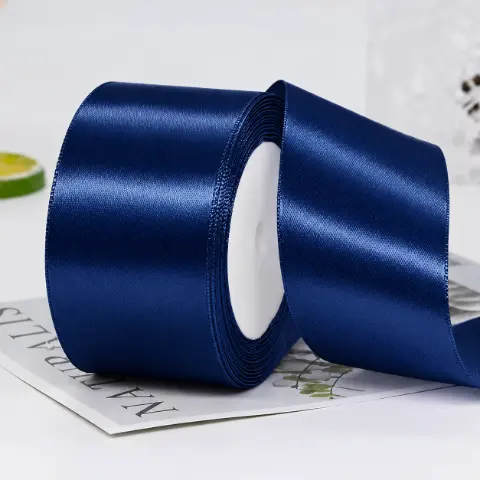 Стрічка атласна 5 см 23 м синя (L5-blue/02)