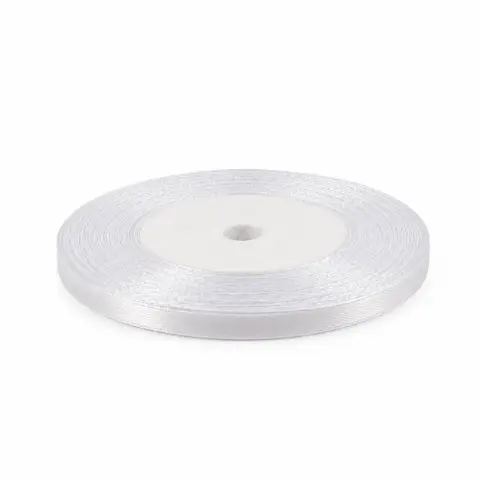 Стрічка атласна біла 0,5 см 23м (05-white)