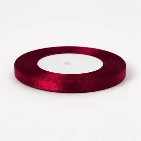 Лента атласная бордовая 0,5 см 23м (05-red/03)