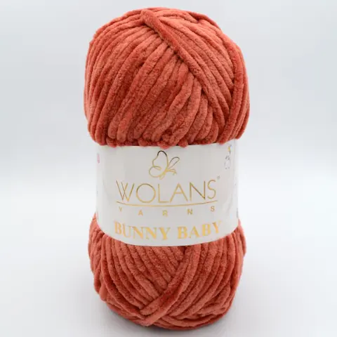 Пряжа Wolans Bunny Baby плюшева теракотова 100 г 120 м (W100/27)