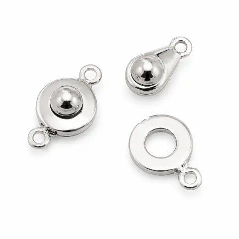 Застежка-кнопка стального цвета 17 x 9 мм 100 шт. (179-100/steel)