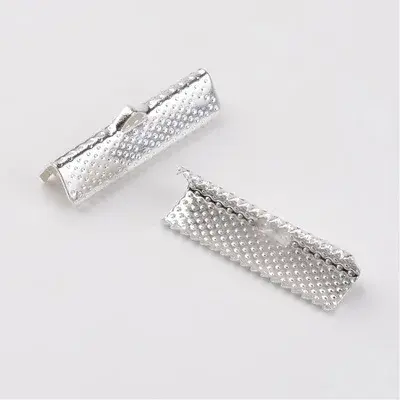 Зажимы для лент 25 мм серебро 10шт (ЗК25-10/silver)