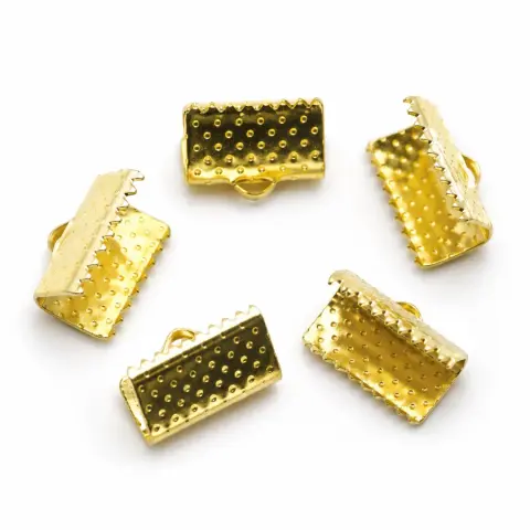 Зажимы для лент "крокодильчики" золотого цвета 10 мм 10 шт. (ЗК10-10/gold)